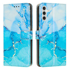 Custodia Portafoglio In Pelle Fantasia Modello Cover con Supporto Y01X per Samsung Galaxy A04s Blu