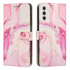 Custodia Portafoglio In Pelle Fantasia Modello Cover con Supporto Y01X per Samsung Galaxy A04s Rosa