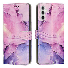 Custodia Portafoglio In Pelle Fantasia Modello Cover con Supporto Y01X per Samsung Galaxy A04s Viola