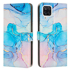 Custodia Portafoglio In Pelle Fantasia Modello Cover con Supporto Y01X per Samsung Galaxy A12 5G Cielo Blu