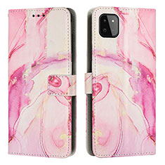 Custodia Portafoglio In Pelle Fantasia Modello Cover con Supporto Y01X per Samsung Galaxy A22s 5G Rosa