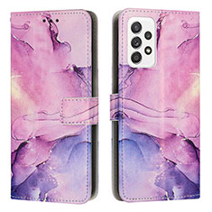 Custodia Portafoglio In Pelle Fantasia Modello Cover con Supporto Y01X per Samsung Galaxy A52 4G Viola