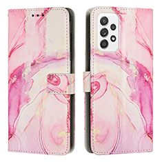 Custodia Portafoglio In Pelle Fantasia Modello Cover con Supporto Y01X per Samsung Galaxy A52 5G Rosa