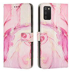 Custodia Portafoglio In Pelle Fantasia Modello Cover con Supporto Y01X per Samsung Galaxy F02S SM-E025F Rosa