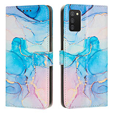 Custodia Portafoglio In Pelle Fantasia Modello Cover con Supporto Y01X per Samsung Galaxy M02s Cielo Blu