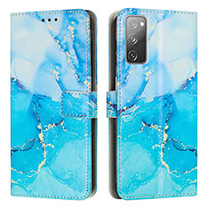 Custodia Portafoglio In Pelle Fantasia Modello Cover con Supporto Y01X per Samsung Galaxy S20 FE 4G Blu