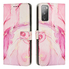 Custodia Portafoglio In Pelle Fantasia Modello Cover con Supporto Y01X per Samsung Galaxy S20 FE 4G Rosa