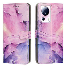 Custodia Portafoglio In Pelle Fantasia Modello Cover con Supporto Y01X per Xiaomi Mi 13 Lite 5G Viola