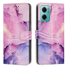 Custodia Portafoglio In Pelle Fantasia Modello Cover con Supporto Y01X per Xiaomi Redmi 10 5G Viola