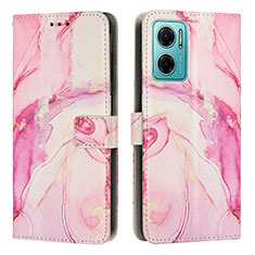 Custodia Portafoglio In Pelle Fantasia Modello Cover con Supporto Y01X per Xiaomi Redmi 11 Prime 5G Rosa