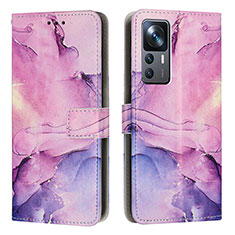 Custodia Portafoglio In Pelle Fantasia Modello Cover con Supporto Y01X per Xiaomi Redmi K50 Ultra 5G Viola