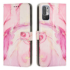 Custodia Portafoglio In Pelle Fantasia Modello Cover con Supporto Y01X per Xiaomi Redmi Note 10 5G Rosa