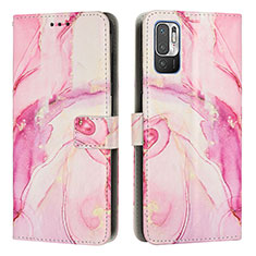 Custodia Portafoglio In Pelle Fantasia Modello Cover con Supporto Y01X per Xiaomi Redmi Note 10T 5G Rosa