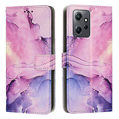 Custodia Portafoglio In Pelle Fantasia Modello Cover con Supporto Y01X per Xiaomi Redmi Note 12 4G Viola