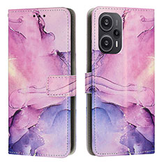 Custodia Portafoglio In Pelle Fantasia Modello Cover con Supporto Y01X per Xiaomi Redmi Note 12 Turbo 5G Viola