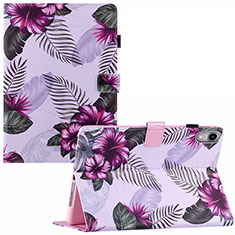 Custodia Portafoglio In Pelle Fantasia Modello Cover con Supporto Y02B per Apple iPad Mini 6 Viola