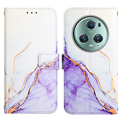 Custodia Portafoglio In Pelle Fantasia Modello Cover con Supporto Y02B per Huawei Honor Magic5 Pro 5G Viola