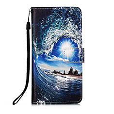 Custodia Portafoglio In Pelle Fantasia Modello Cover con Supporto Y02B per Xiaomi POCO C31 Blu Notte