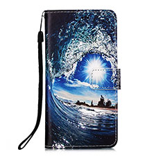 Custodia Portafoglio In Pelle Fantasia Modello Cover con Supporto Y02B per Xiaomi Poco F3 5G Blu Notte