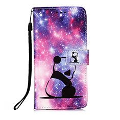 Custodia Portafoglio In Pelle Fantasia Modello Cover con Supporto Y02B per Xiaomi Redmi Note 10 Pro Max Viola