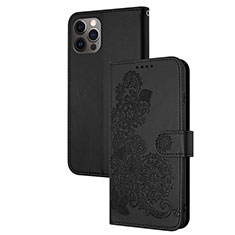 Custodia Portafoglio In Pelle Fantasia Modello Cover con Supporto Y02X per Apple iPhone 13 Pro Nero