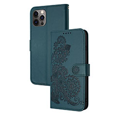 Custodia Portafoglio In Pelle Fantasia Modello Cover con Supporto Y02X per Apple iPhone 13 Pro Verde