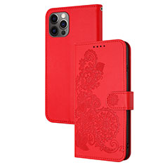 Custodia Portafoglio In Pelle Fantasia Modello Cover con Supporto Y02X per Apple iPhone 15 Pro Max Rosso