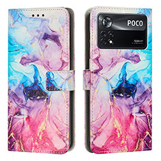 Custodia Portafoglio In Pelle Fantasia Modello Cover con Supporto Y02X per Xiaomi Poco X4 Pro 5G Multicolore