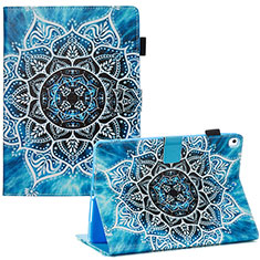 Custodia Portafoglio In Pelle Fantasia Modello Cover con Supporto Y03B per Apple iPad 10.2 (2019) Cielo Blu