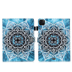 Custodia Portafoglio In Pelle Fantasia Modello Cover con Supporto Y03B per Apple iPad Pro 11 (2022) Cielo Blu