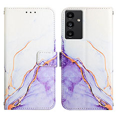 Custodia Portafoglio In Pelle Fantasia Modello Cover con Supporto Y03B per Samsung Galaxy A13 5G Lavanda