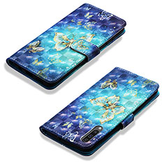 Custodia Portafoglio In Pelle Fantasia Modello Cover con Supporto Y03B per Samsung Galaxy A50 Cielo Blu