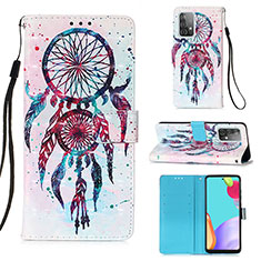 Custodia Portafoglio In Pelle Fantasia Modello Cover con Supporto Y03B per Samsung Galaxy A52 4G Multicolore