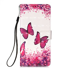 Custodia Portafoglio In Pelle Fantasia Modello Cover con Supporto Y03B per Samsung Galaxy M02 Rosa Caldo