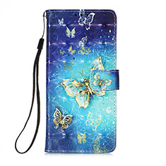 Custodia Portafoglio In Pelle Fantasia Modello Cover con Supporto Y03B per Samsung Galaxy M02s Cielo Blu