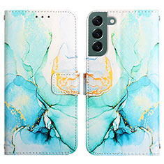 Custodia Portafoglio In Pelle Fantasia Modello Cover con Supporto Y03B per Samsung Galaxy S21 5G Verde