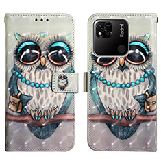 Custodia Portafoglio In Pelle Fantasia Modello Cover con Supporto Y03B per Xiaomi POCO C3 Multicolore