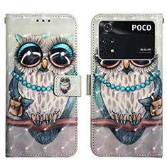 Custodia Portafoglio In Pelle Fantasia Modello Cover con Supporto Y03B per Xiaomi Poco M4 Pro 4G Multicolore