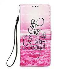 Custodia Portafoglio In Pelle Fantasia Modello Cover con Supporto Y03B per Xiaomi Redmi 10 (2022) Rosa