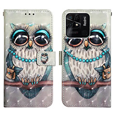 Custodia Portafoglio In Pelle Fantasia Modello Cover con Supporto Y03B per Xiaomi Redmi 10C 4G Multicolore