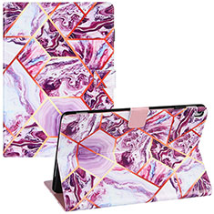 Custodia Portafoglio In Pelle Fantasia Modello Cover con Supporto Y04B per Apple iPad 10.2 (2020) Viola