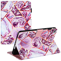 Custodia Portafoglio In Pelle Fantasia Modello Cover con Supporto Y04B per Apple iPad Mini 5 (2019) Viola