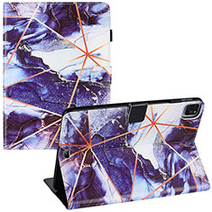 Custodia Portafoglio In Pelle Fantasia Modello Cover con Supporto Y04B per Apple iPad Pro 11 (2022) Viola