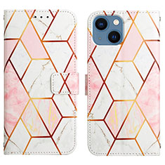 Custodia Portafoglio In Pelle Fantasia Modello Cover con Supporto Y04B per Apple iPhone 15 Bianco