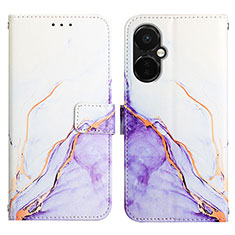 Custodia Portafoglio In Pelle Fantasia Modello Cover con Supporto Y04B per OnePlus Nord CE 3 5G Viola