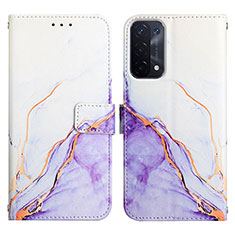 Custodia Portafoglio In Pelle Fantasia Modello Cover con Supporto Y04B per OnePlus Nord N200 5G Viola