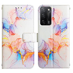 Custodia Portafoglio In Pelle Fantasia Modello Cover con Supporto Y04B per Oppo A55 5G Blu