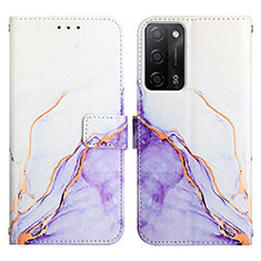 Custodia Portafoglio In Pelle Fantasia Modello Cover con Supporto Y04B per Oppo A55 5G Viola