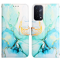 Custodia Portafoglio In Pelle Fantasia Modello Cover con Supporto Y04B per Oppo A74 5G Verde