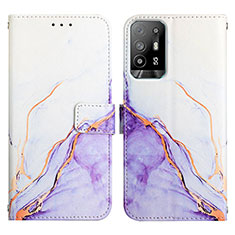 Custodia Portafoglio In Pelle Fantasia Modello Cover con Supporto Y04B per Oppo A94 5G Viola